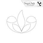 Black and white outline of a leaf with 'Penguin Feats' logo at the top.