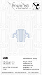 Design template for Slots design with text and branding information.