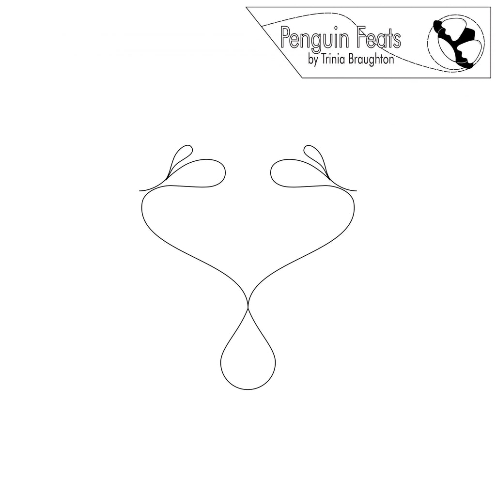 Outline of a water drops with 'Penguin Feats by Trinia Braughton' logo at the top.