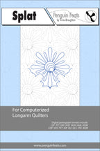 Quilting design sheet for computerized longarm quilters with a blue and white design on a light blue background.