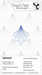 Penguin Feats design settings for Sploosh with a blue design on a white background