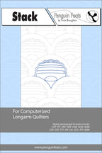 Design for computerized longarm quilters with a blue and gray color scheme.