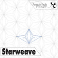 Geometric pattern with star shapes and text 'Penguin Feats' and 'Starweave'.