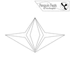 Black geometric star design on a white background with 'Penguin Feats by Trinia Braughton' logo.