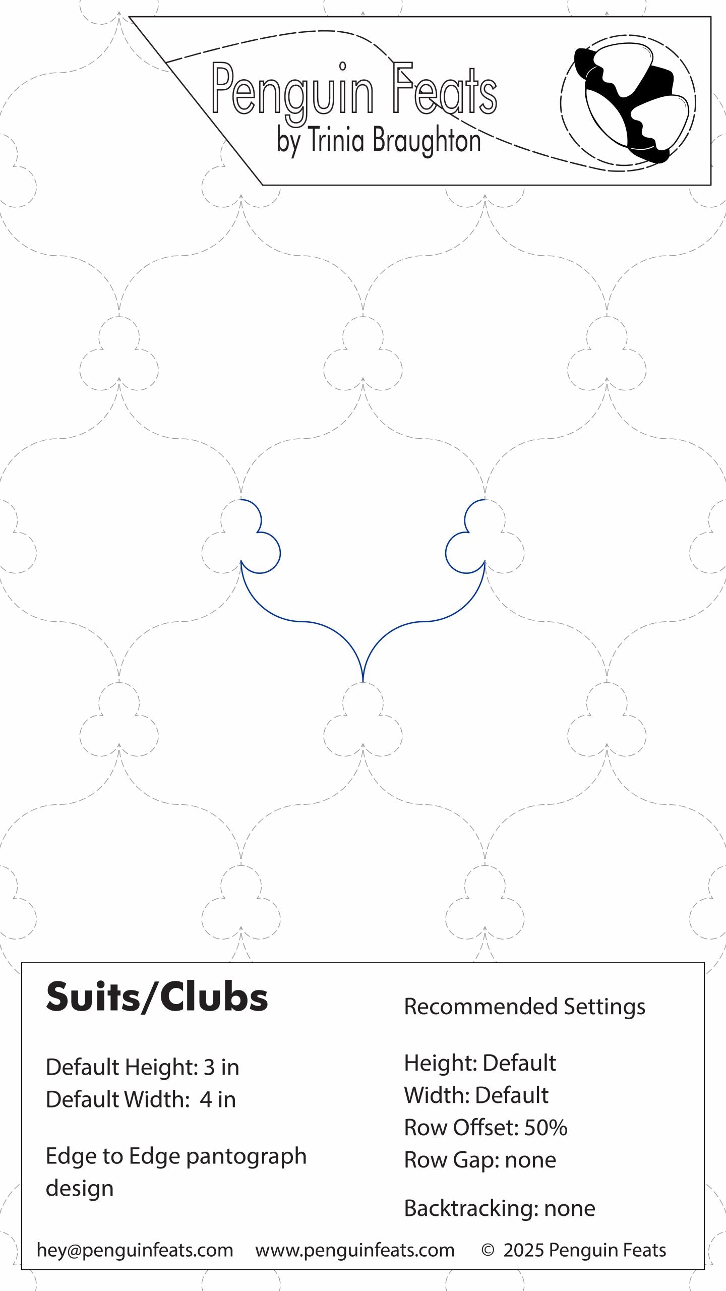 Penguin Feats pattern Clubs with settings and branding