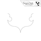 Outline of a curved line with club clover with 'Penguin Feats' branding at the top.
