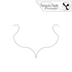 Line drawing of heart with curved line and  'Penguin Feats by Trinia Braughton' logo at the top.