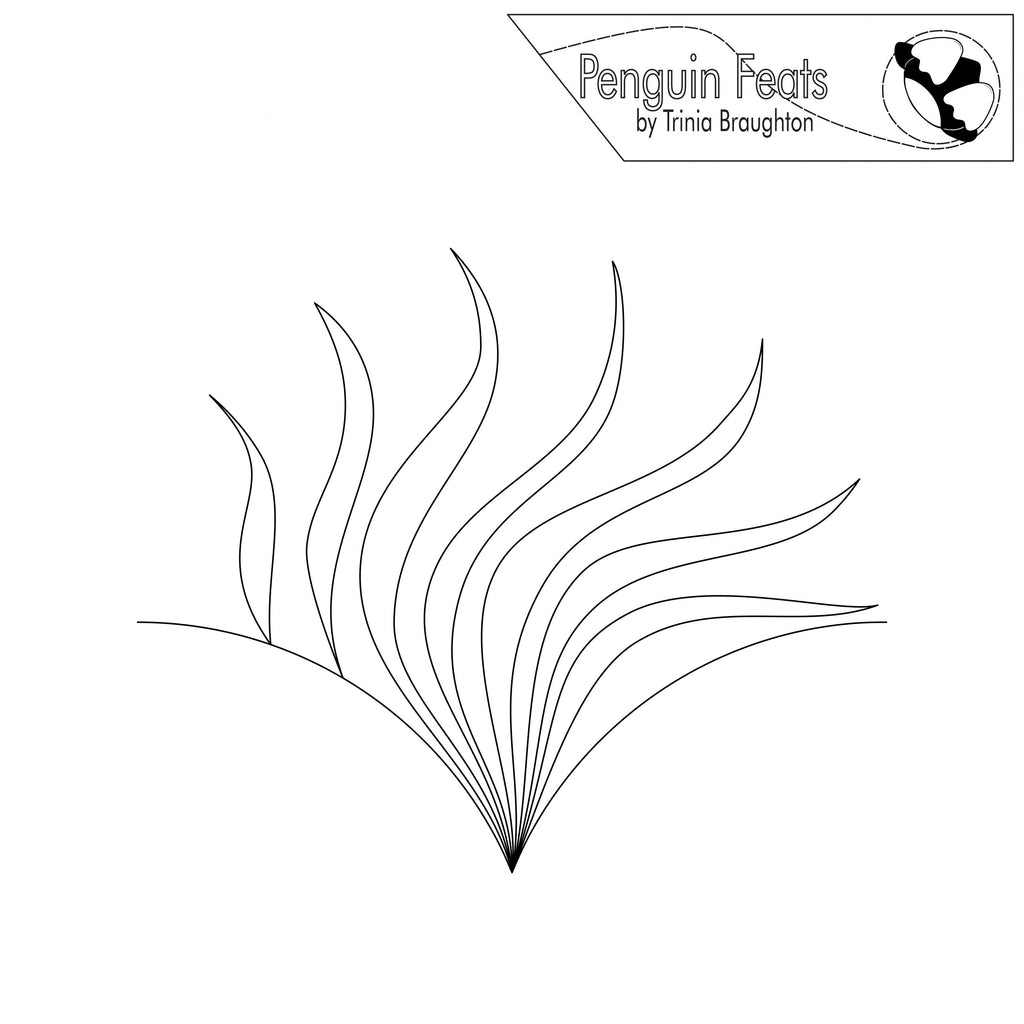 Black and white feather design with 'Penguin Feats' logo at the top.