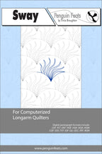 Design sheet  for computerized longarm quilters with a blue and white design on a light blue background