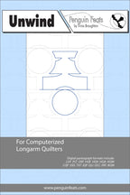 Pattern for computerized longarm quilters with blue lines on a white background