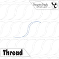Continuous line design of rope with 'Penguin Feats' branding and 'Thread' text.