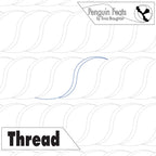 Continuous line design of rope with 'Penguin Feats' branding and 'Thread' text.
