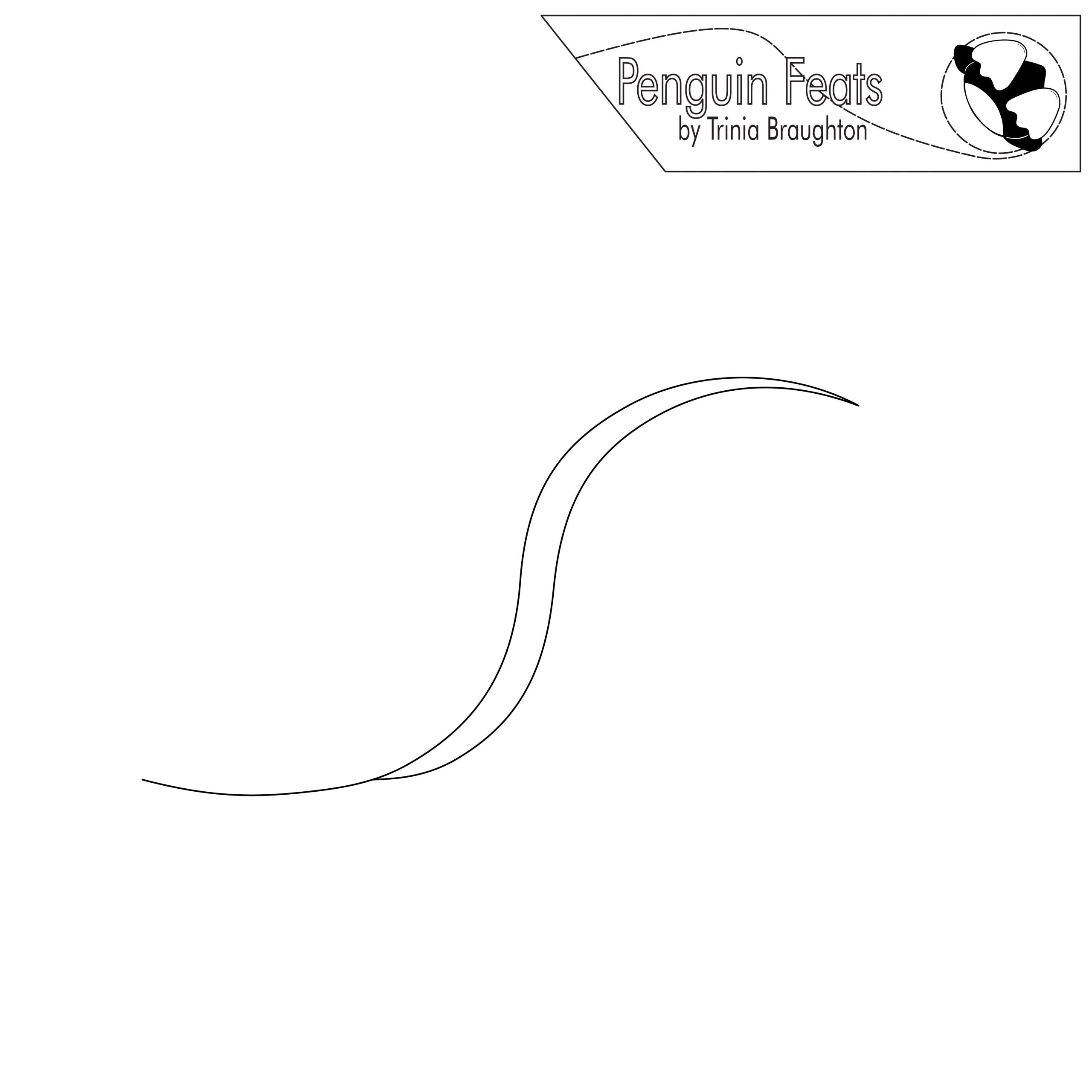 Black S curve with 'Penguin Feats by Trinia Braughton' logo at the top.