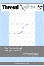 Pattern sheet for computerized longarm design with a blue and gray design on a light blue background.