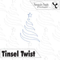 Outline of a Christmas tree with a star on top, labeled 'Tinsel Twist' by Penguin Feats.