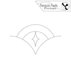 Outline of a fan with a logo at the top right corner on a white background