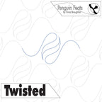 Design with 'Twisted' text and 'Penguin Feats' branding on a white background