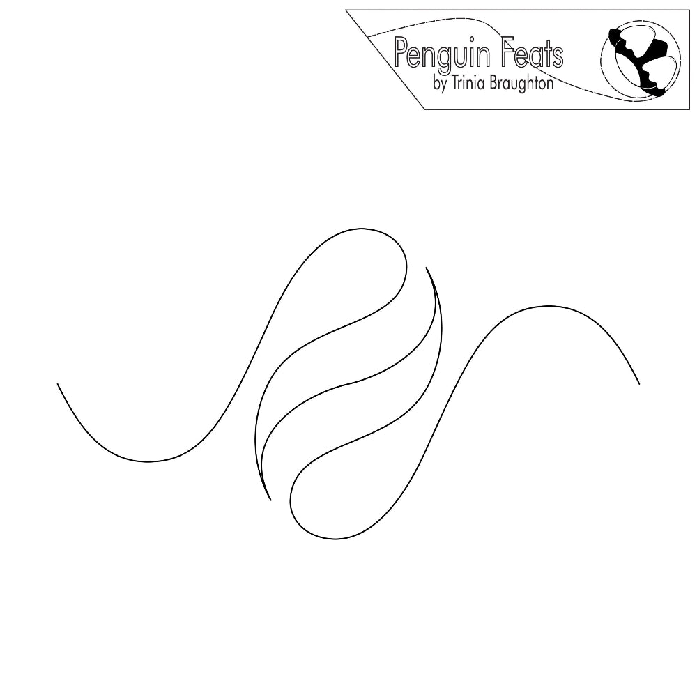 Black line drawing of a wavy line on a white background with 'Penguin Feats' branding.
