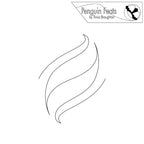 Continuous line in black of twisting line with 'Penguin Feats' logo at the top.