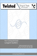 Quilting design software package for computerized longarm quilters with a blue and gray background.