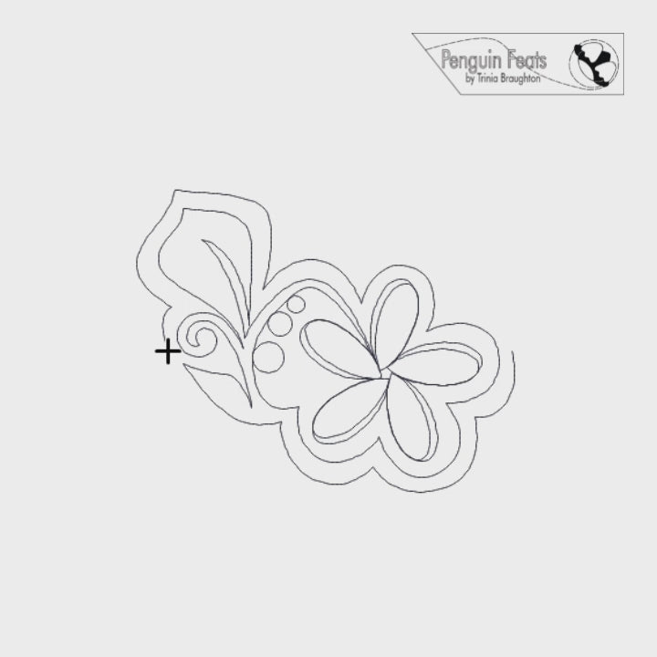 Frangipani Digital Quilting Design